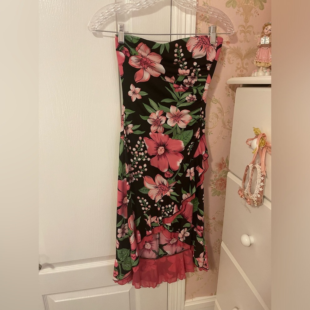 Floral Strapless Dress